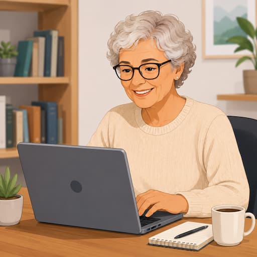 Persona adulta realizando una formación online